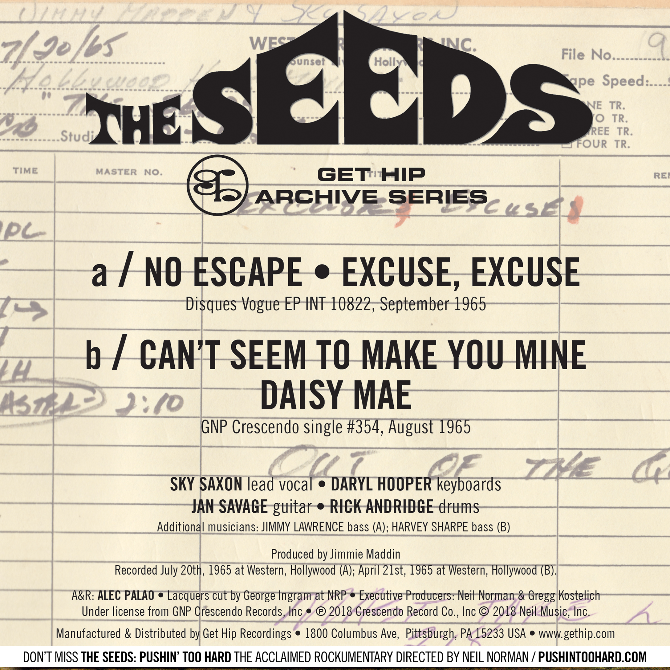 45 Picture Sleeve Reverse